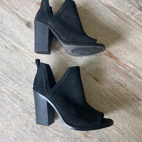 Vince Camuto Black Perforated Open Toe Bootie - Picture 5 of 6